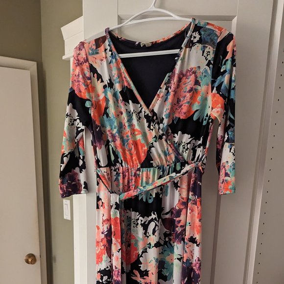 Maxi patterned dress pink blush - Picture 1 of 1